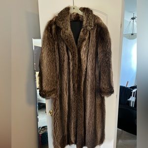 Raccoon fur coat
